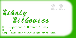 mihaly milkovics business card